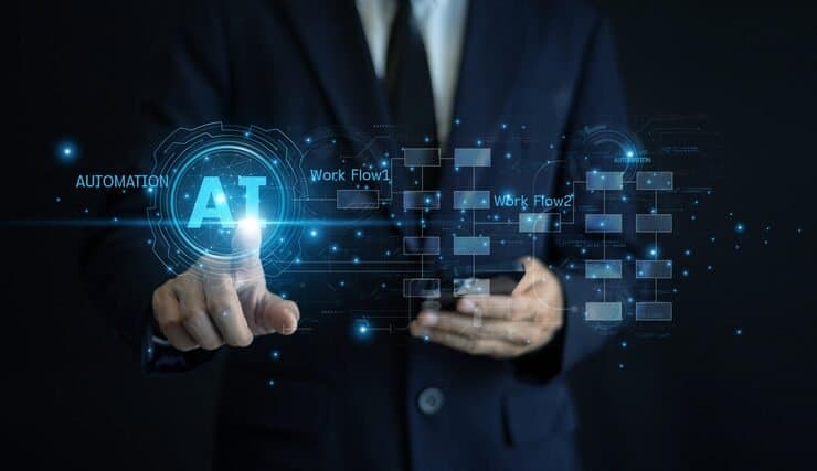 Automation workflow being wired together across business tools
